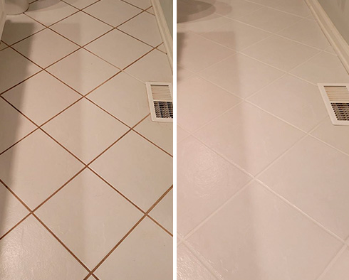 Bathroom Before and After Our Tile and Grout Cleaners in Fort Myers, FL