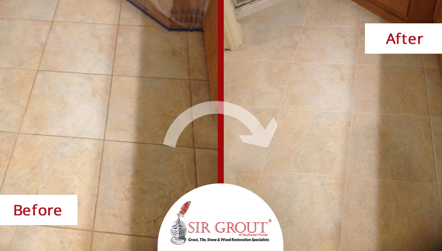 Grout Sealing Beautifies Customer's Kitchen Floor in Fort Myers, FL