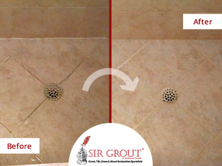 Caulking Services Bring New Life to Stained Shower Tiles in Naples Home