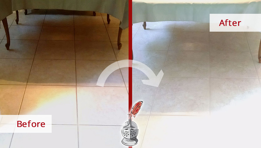 Before and After Picture of a Grout Cleaning Service in Fort Myers, FL
