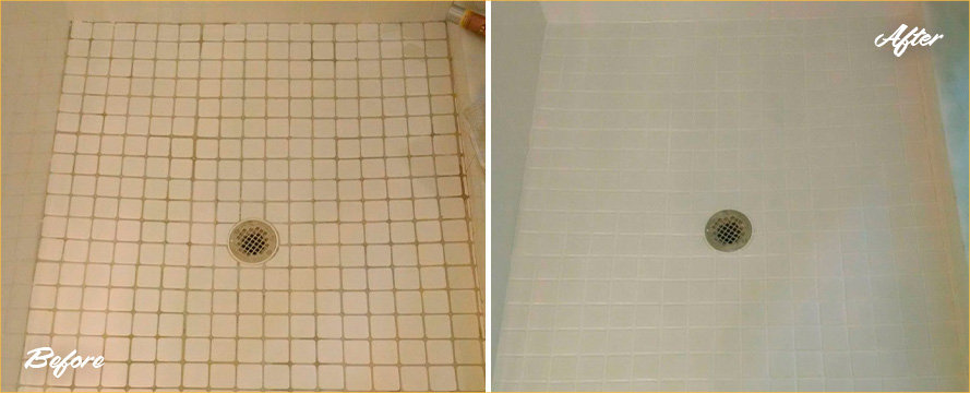 Let Us Show You the before and After of This Bathroom That Was Saved from Grime After a Grout Cleaning Job in Naples, Florida