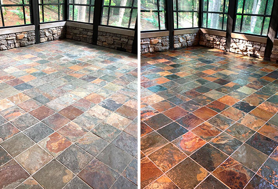 Stone Sealing Before and After