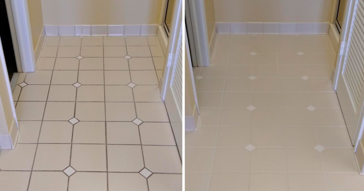 Our Team of Tile and Grout Cleaners Successfully Restored a Tiled Floor