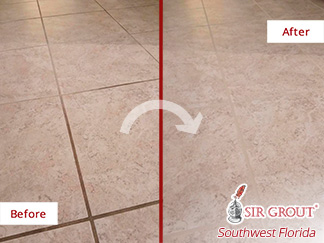 Image of a Floor After a Successful Grout Cleaning in Fort Myers, FL