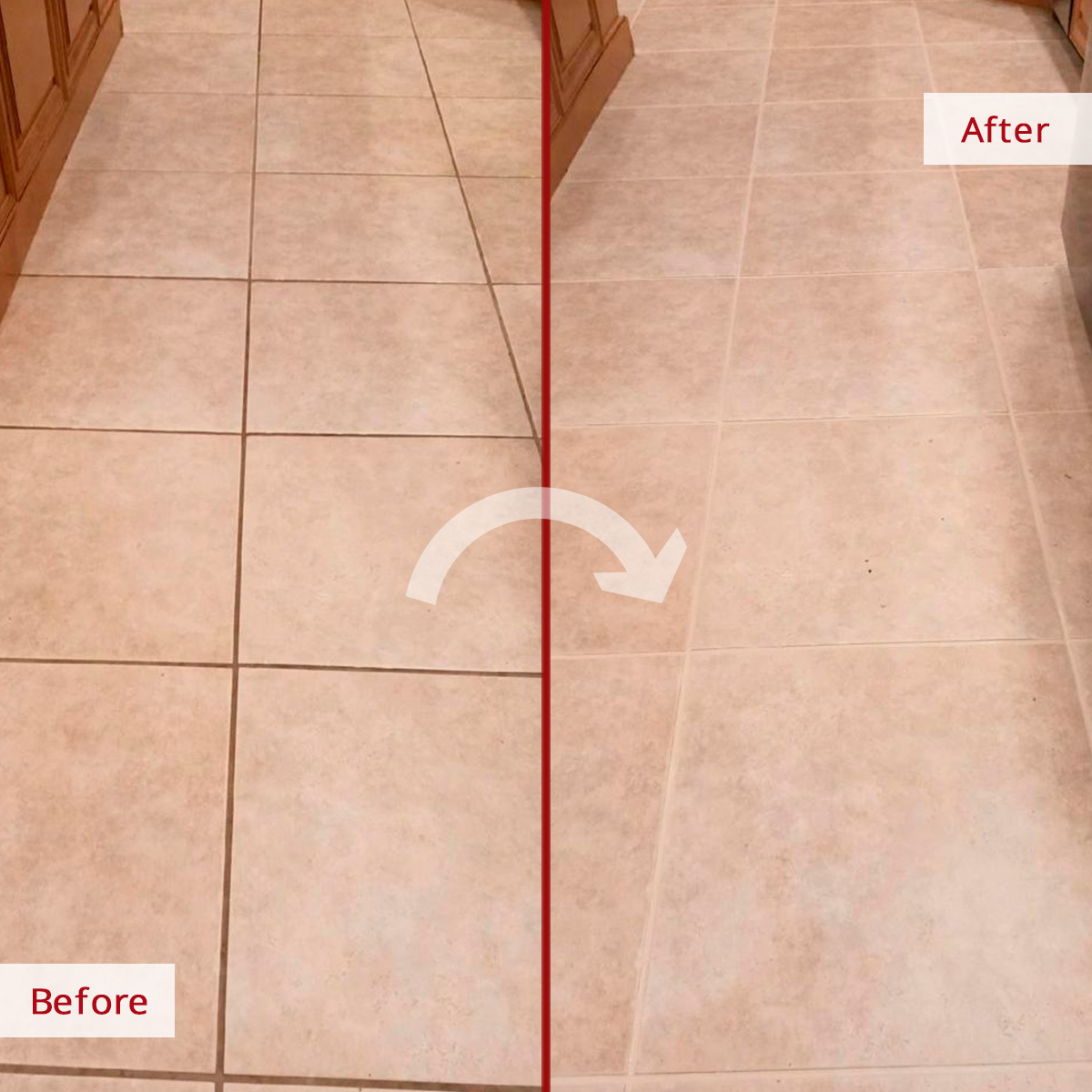 Fort Myers Grout Cleaning Services Painstakingly Restore This Kitchen Floor