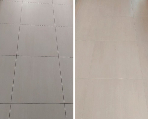 Tile Floor Before and After a Service from Our Tile and Grout Cleaners in Cape Coral