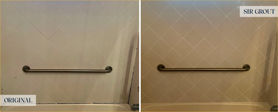 Tile Shower Before and After Our Caulking Services in Naples