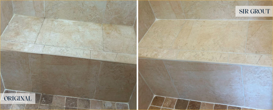 Shower Seams Before and After a Tile Cleaning in Sanibel