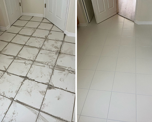 Floor Before and After a Grout Sealing in Naples, FL