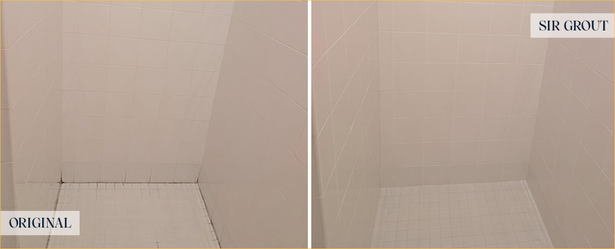 Shower Before and After a Superb Tile Cleaning in Naples, FL 