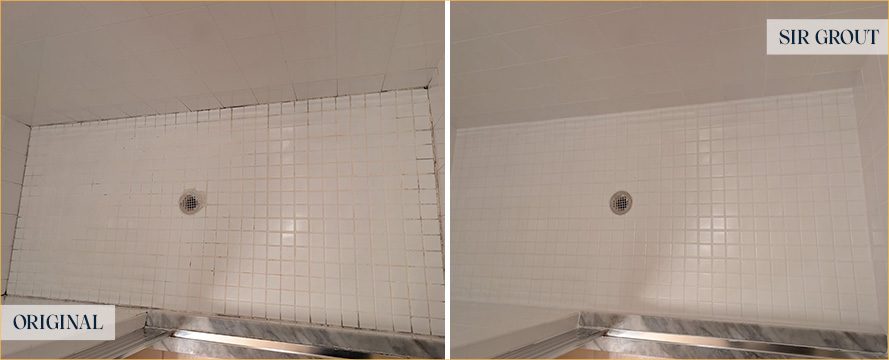 Shower Before and After a Flawless Tile Cleaning in Naples, FL 