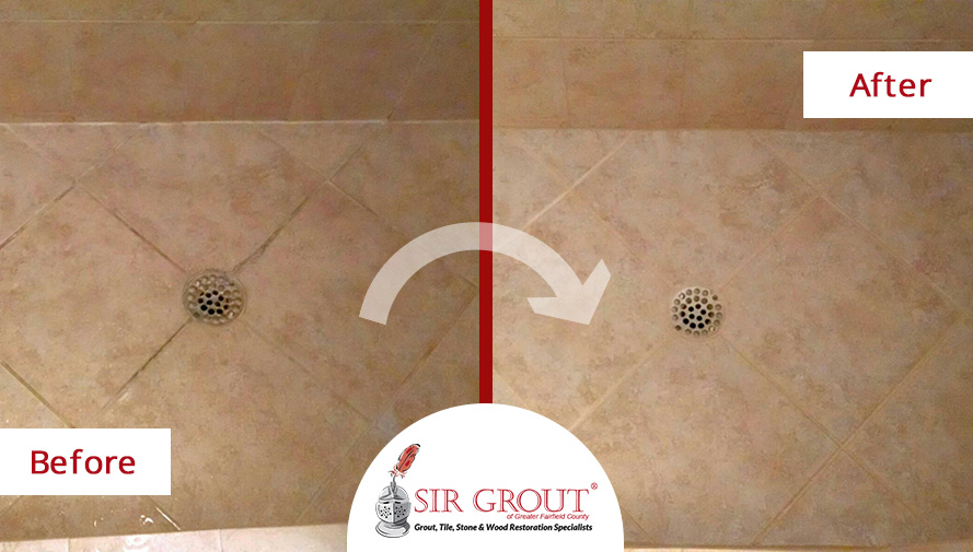 Caulking Services Bring New Life to Stained Shower Tiles in Naples Home