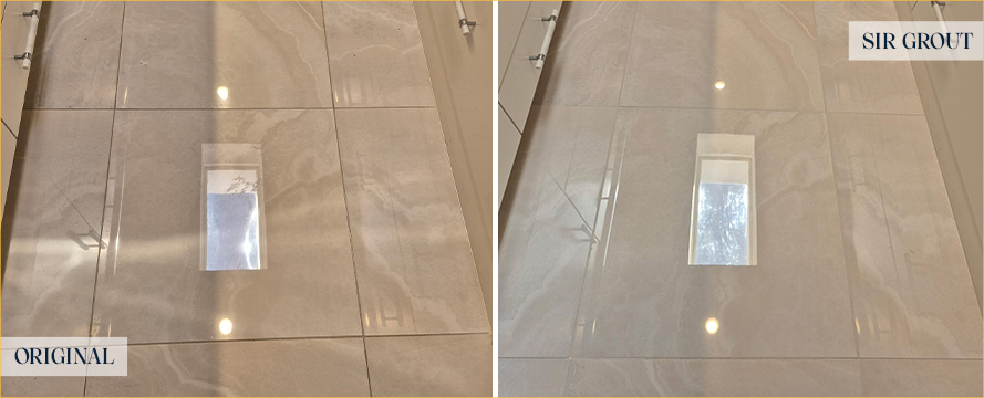 Floor Before and After an Excellent Grout Sealing in Naples, FL