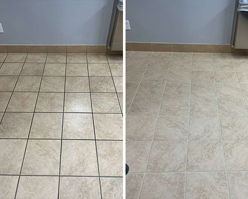 Floor Before and After a Tile Cleaning in Fort Myers, FL 
