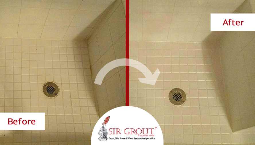 This Dull Naples Shower Recovers Its Shine with a Tile Cleaning Service