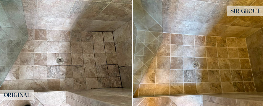 Shower Before and After an Excellent Tile Cleaning in Fort Myers, Fl