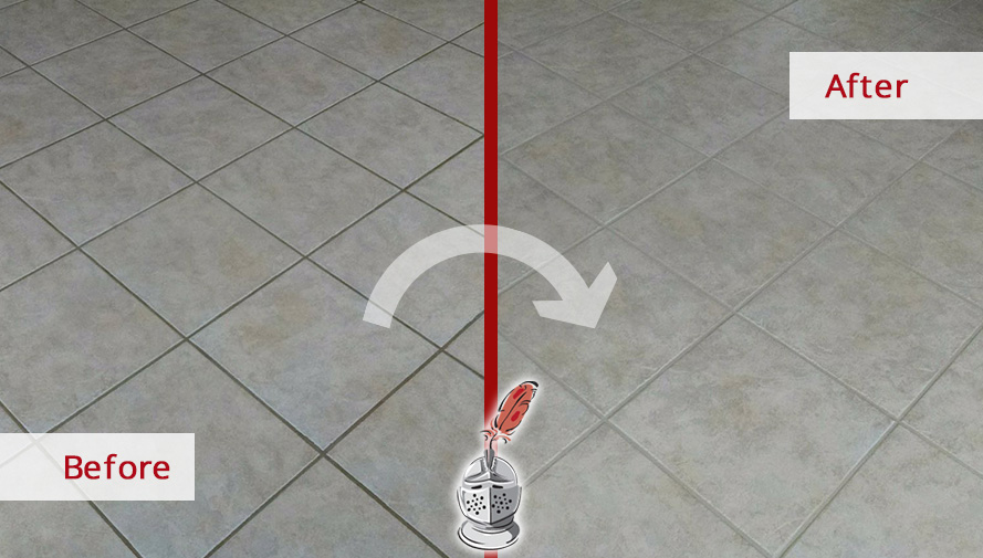 Before and After Picture of Dirty Grout in Fort Myers