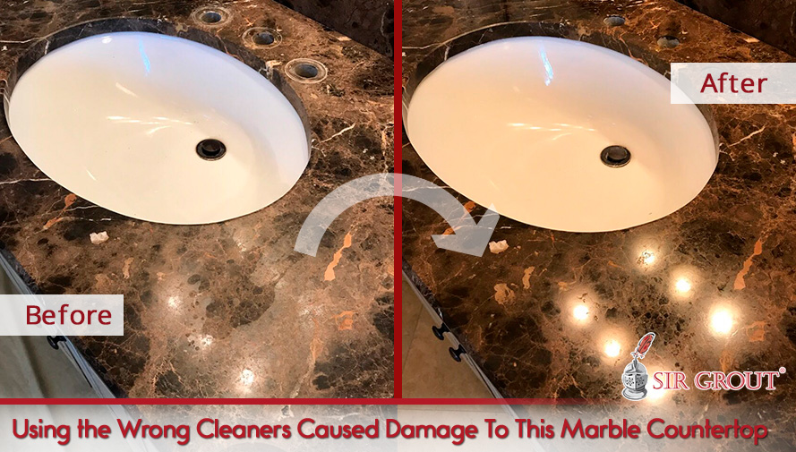 Some Trendy Organic Cleaners Will Produce Etch Marks and Dullness on Stone